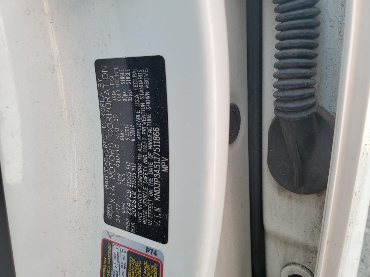 2018 Kia Soul + VIN: KNDJP3A57J7511855 Lot: 63438165