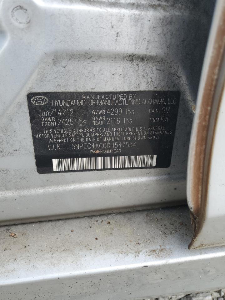 2013 Hyundai Sonata Se VIN: 5NPEC4AC0DH547534 Lot: 64524055