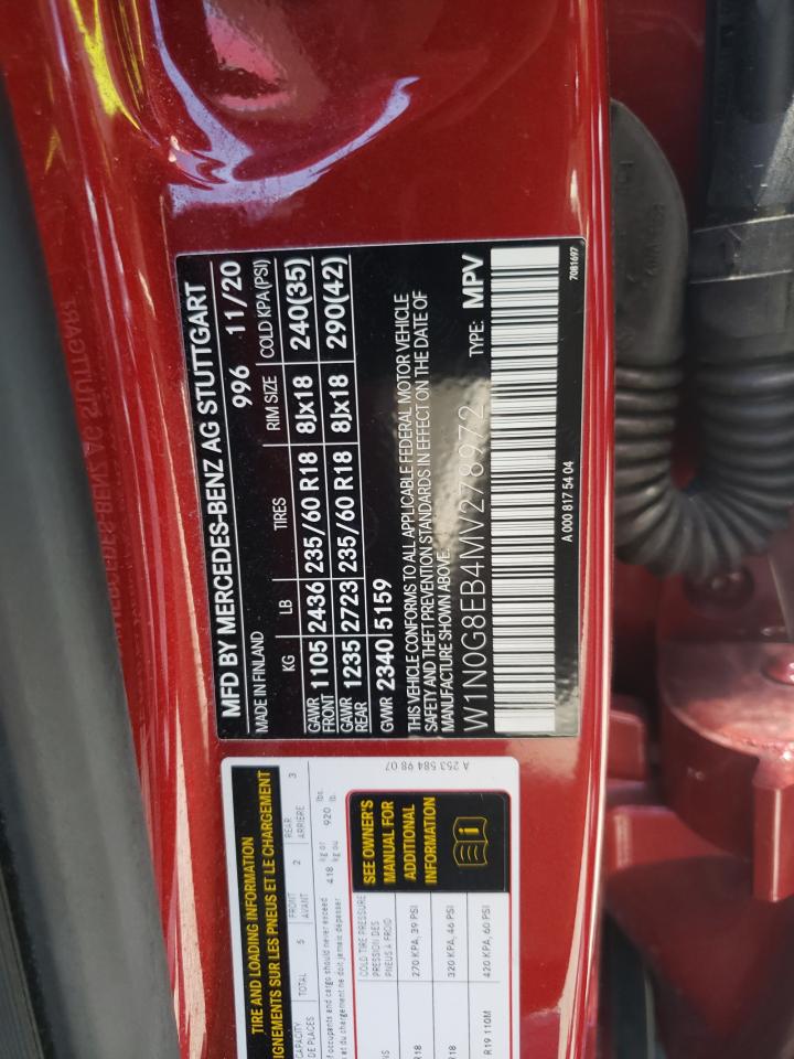 2021 Mercedes-Benz Glc 300 4Matic VIN: W1N0G8EB4MV278972 Lot: 66545625
