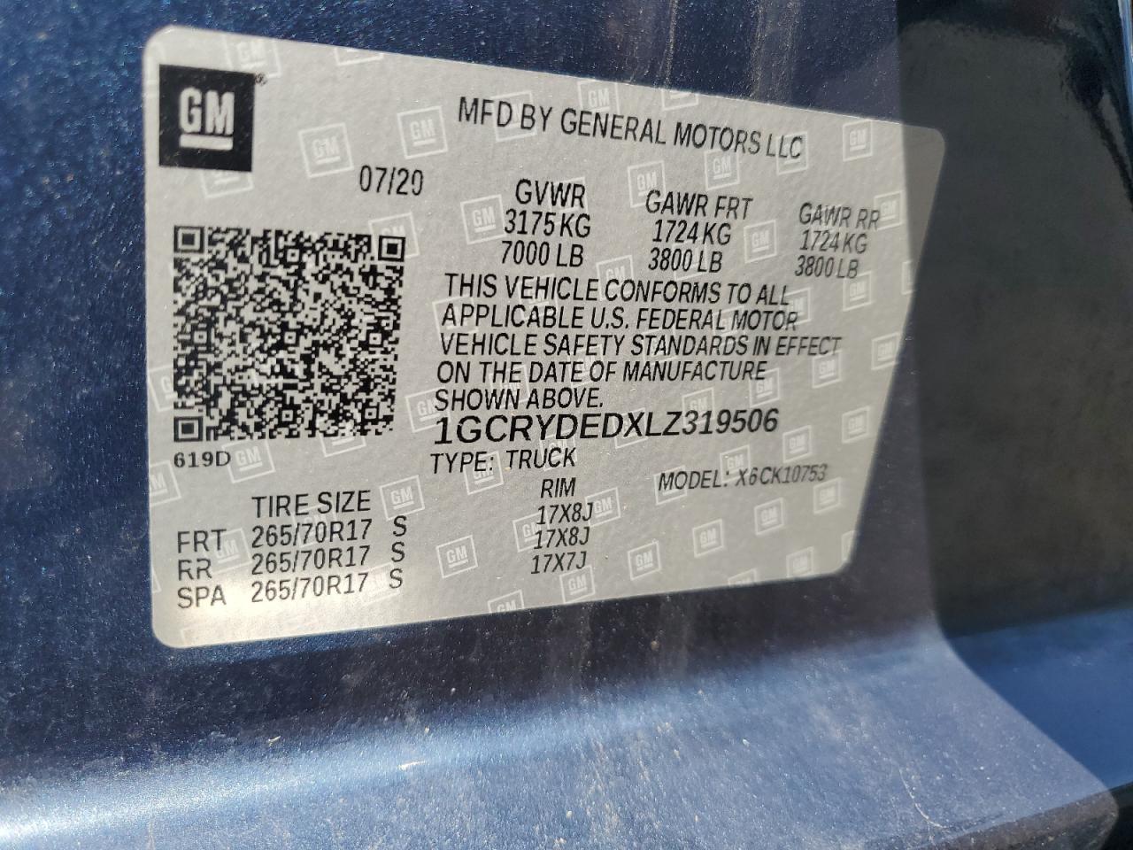 1GCRYDEDXLZ319506 CHEVROLET ALL Models 2020
