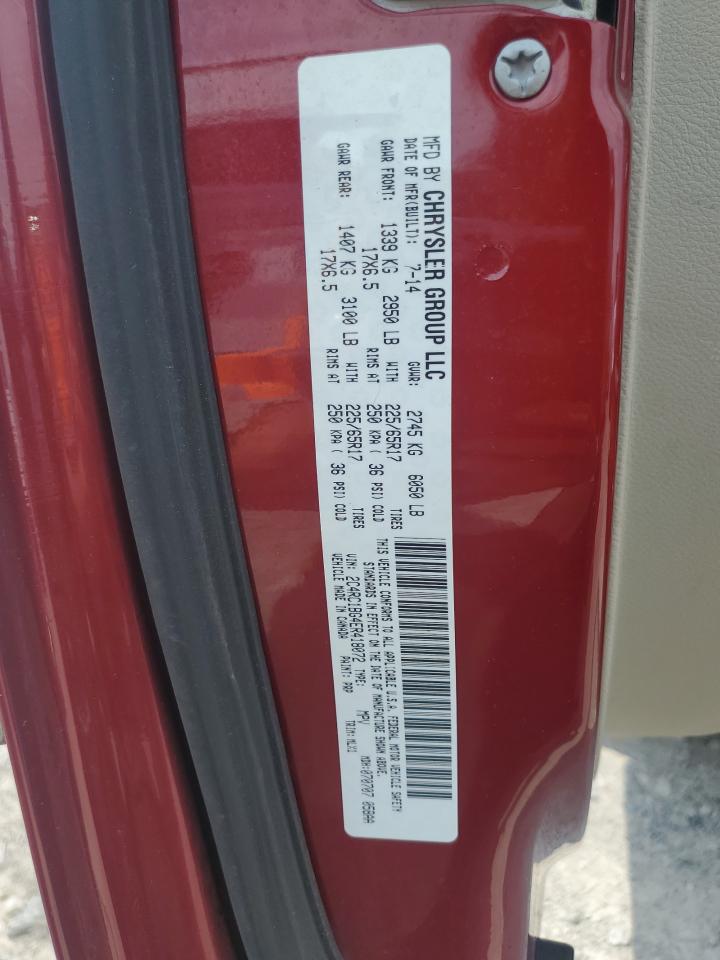 2014 Chrysler Town & Country Touring VIN: 2C4RC1BG4ER418072 Lot: 64356935