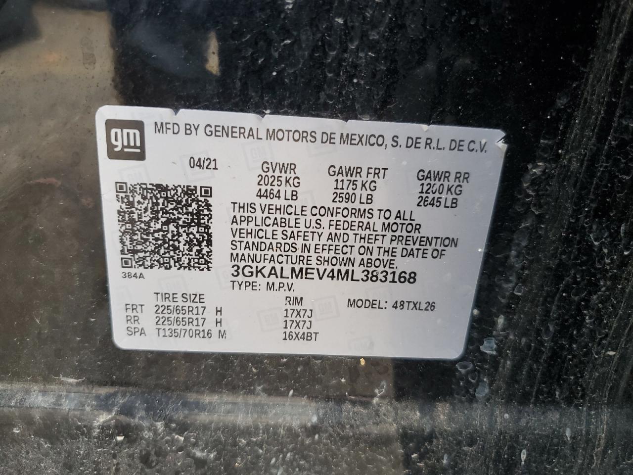 3gkalmev4ml383168 3GKALMEV4ML383168 2021 GMC Terrain Sle