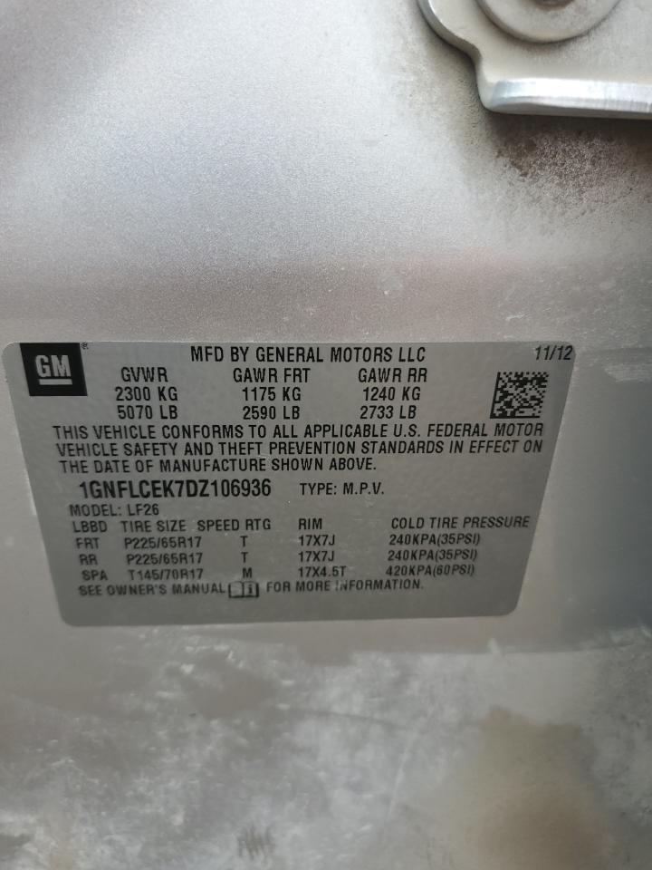 2013 Chevrolet Equinox Ls VIN: 1GNFLCEK7DZ106936 Lot: 65270145