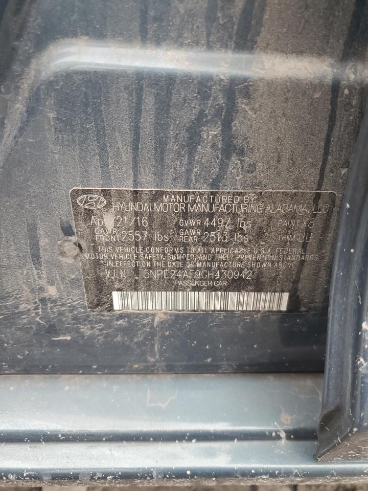 2016 Hyundai Sonata Se VIN: 5NPE24AF9GH430942 Lot: 66667665