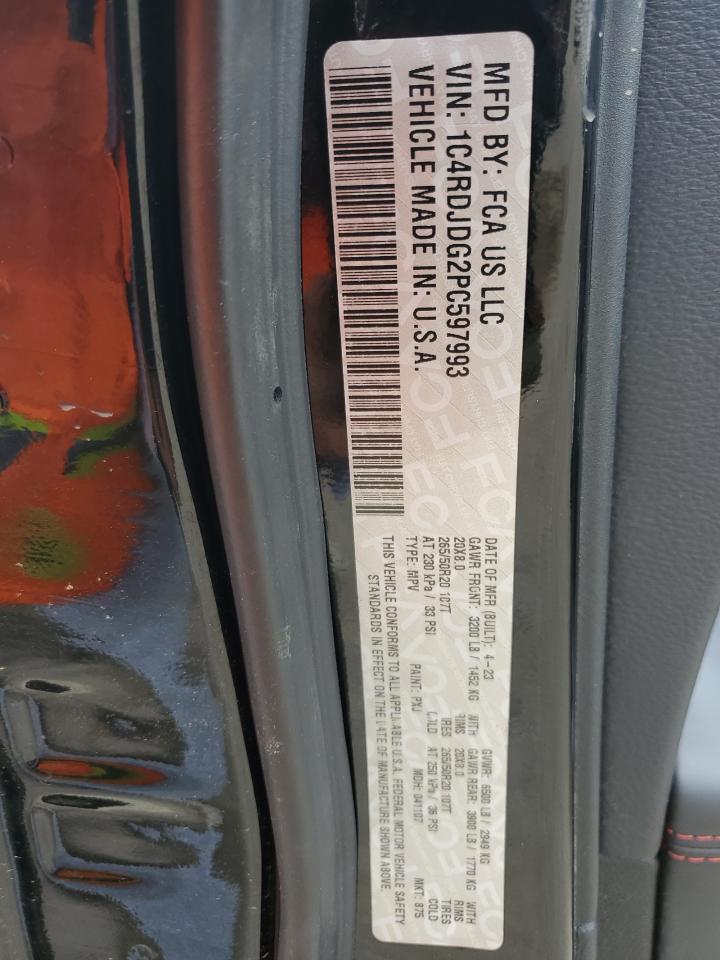 2023 Dodge Durango Gt VIN: 1C4RDJDG2PC597993 Lot: 64733125