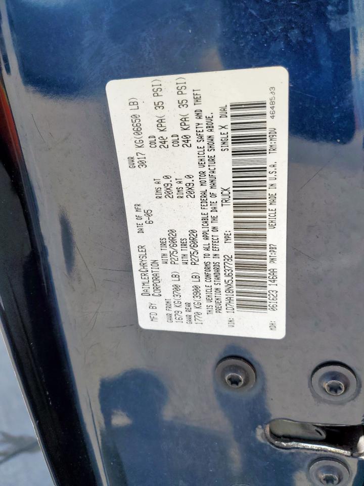 2005 Dodge Ram 1500 St VIN: 1D7HA18NX5J637782 Lot: 64604145