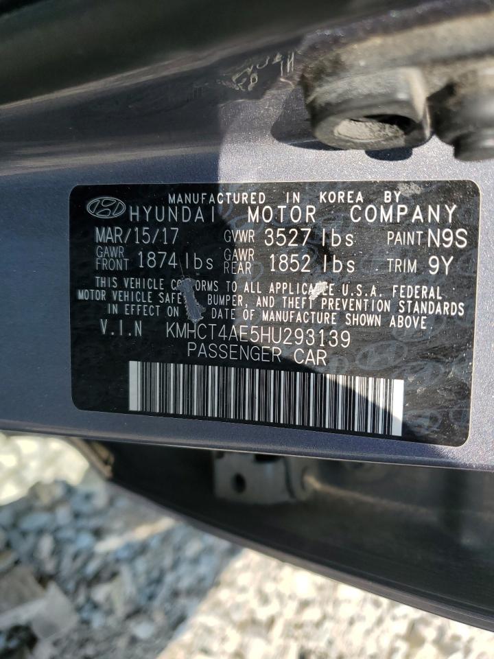 2017 Hyundai Accent Se VIN: KMHCT4AE5HU293139 Lot: 64812765