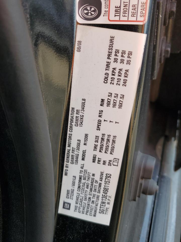 5gten13e498115793 5GTEN13E498115793 2009 Hummer H3