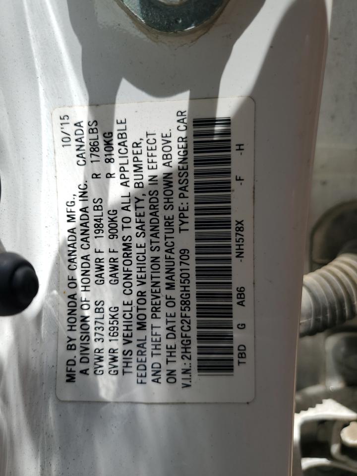 2016 Honda Civic Lx VIN: 2HGFC2F58GH501709 Lot: 63910505