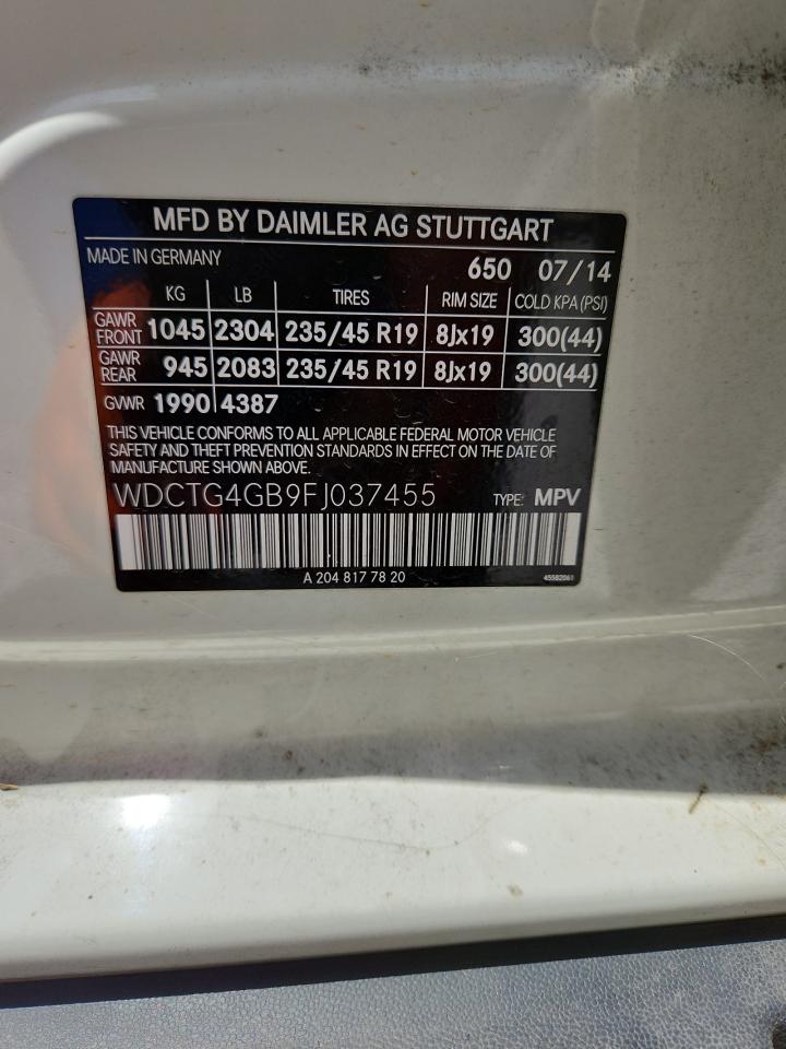 wdctg4gb9fj037455 WDCTG4GB9FJ037455 2015 Mercedes-Benz Gla 250 4Matic