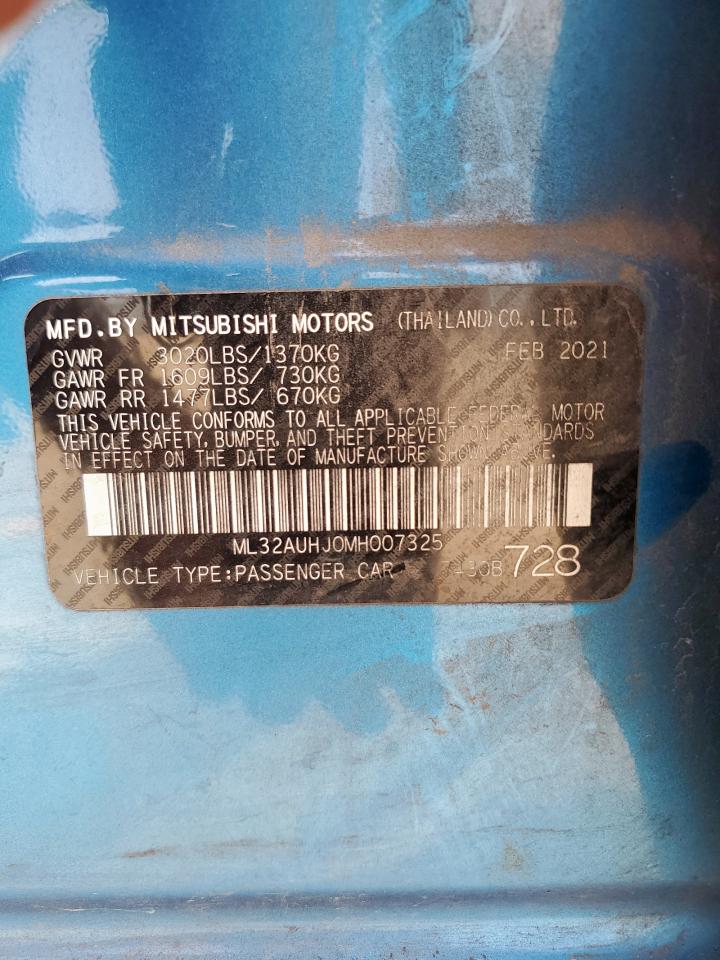 2021 Mitsubishi Mirage Es VIN: ML32AUHJ0MH007325 Lot: 63317395