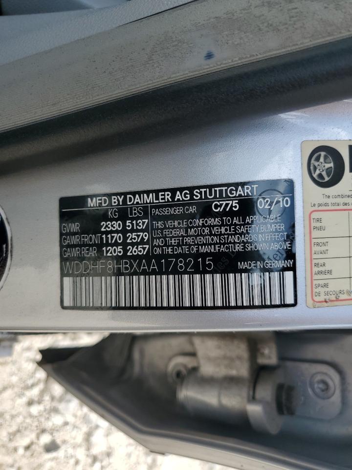 2010 Mercedes-Benz E 350 4Matic VIN: WDDHF8HBXAA178215 Lot: 63473015