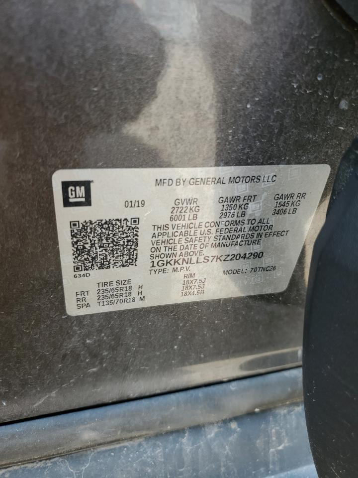 2019 GMC Acadia Sle VIN: 1GKKNLLS7KZ204290 Lot: 64072115