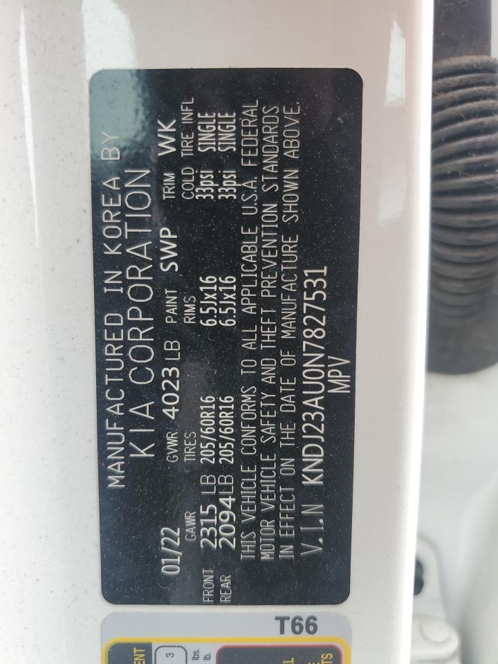 2022 Kia Soul Lx VIN: KNDJ23AU0N7827531 Lot: 63563445