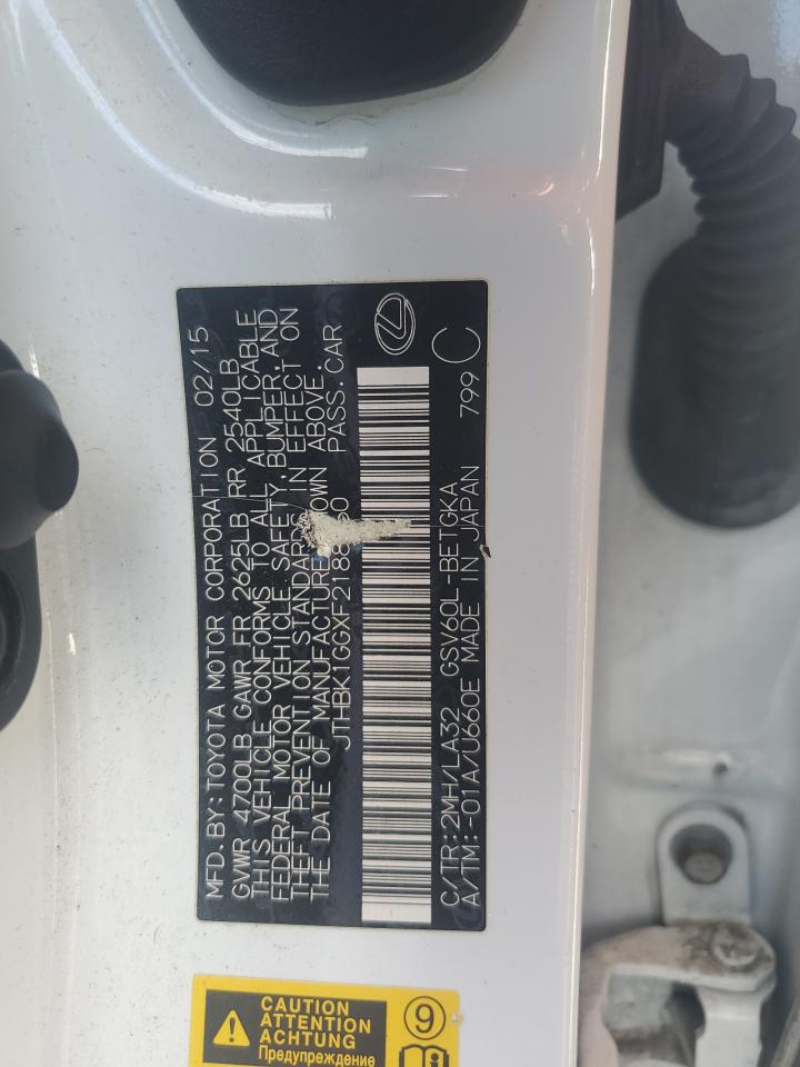 jthbk1ggxf2188260 JTHBK1GGXF2188260 2015 Lexus Es 350