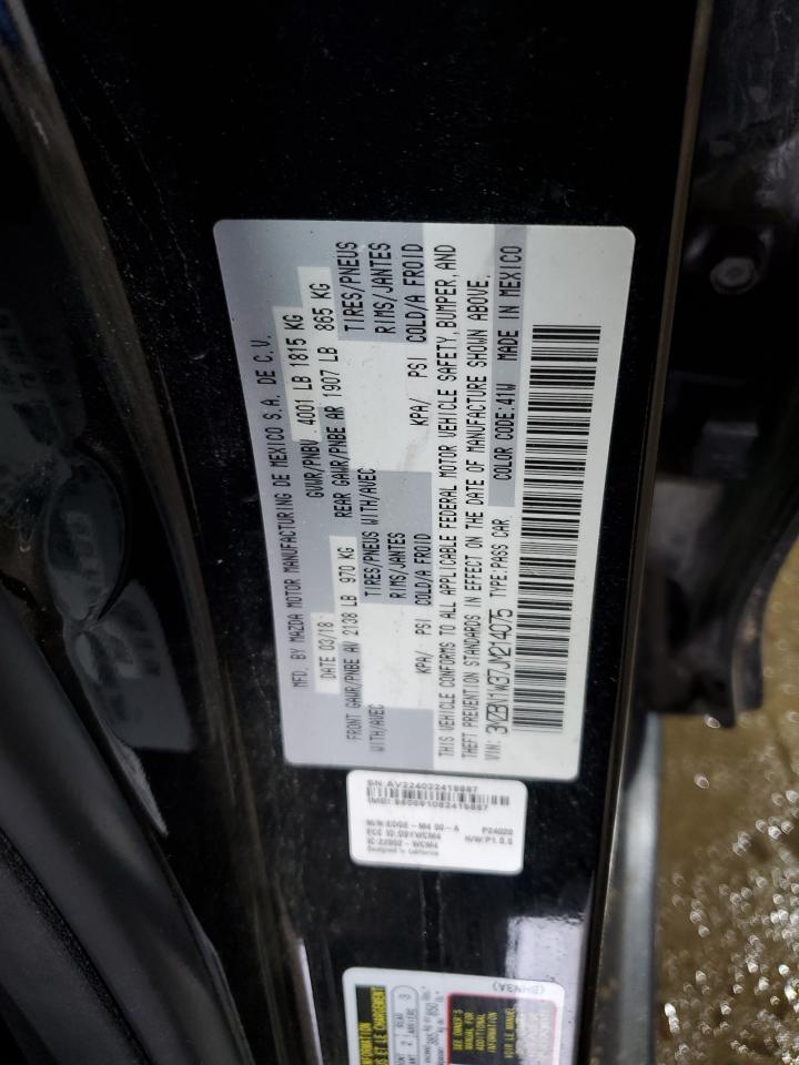 2018 Mazda 3 Grand Touring VIN: 3MZBN1W37JM214075 Lot: 63600125