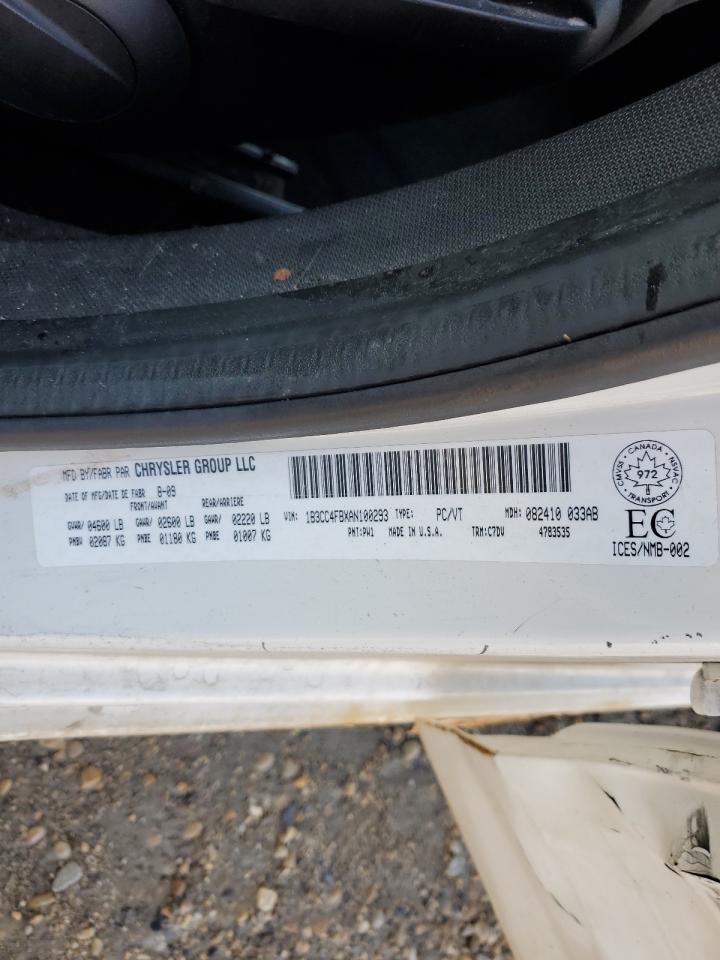 2010 Dodge Avenger Sxt VIN: 1B3CC4FBXAN100293 Lot: 64395255