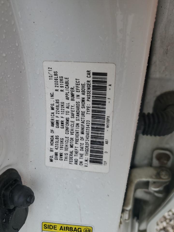 2013 Honda Accord Lx VIN: 1HGCR2F34DA035433 Lot: 65426085