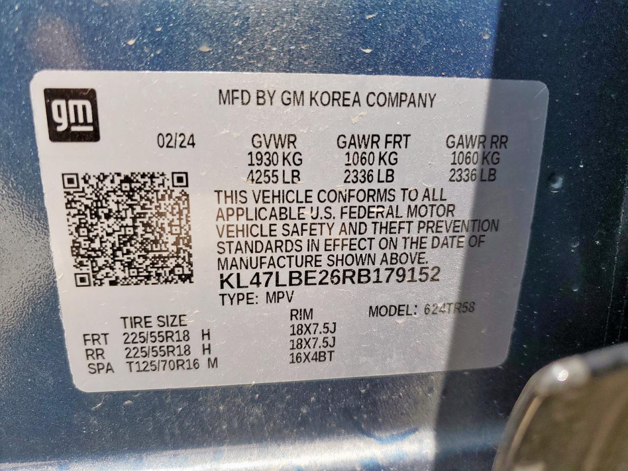 2024 Buick Envista Sport Touring VIN: KL47LBE26RB179152 Lot: 63752615