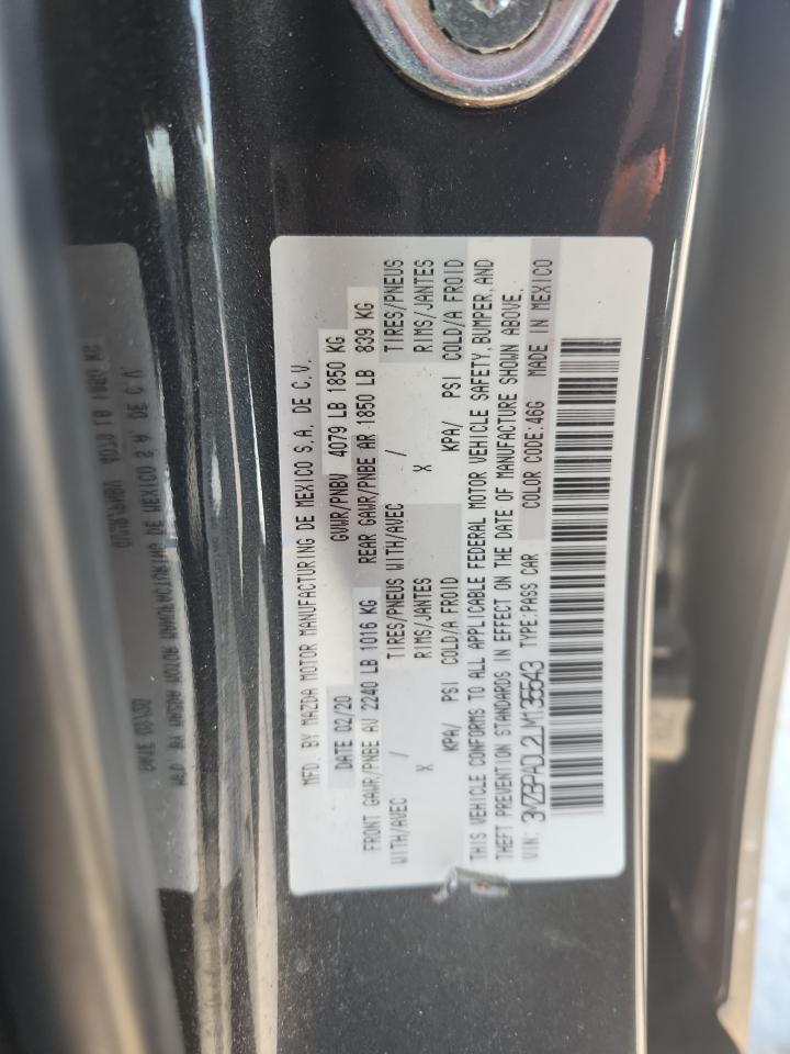 2020 Mazda 3 Preferred VIN: 3MZBPADL2LM135543 Lot: 64600725