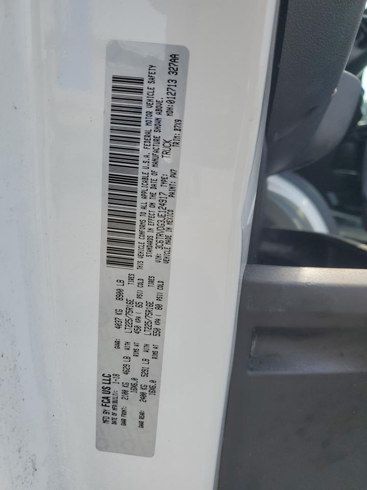 2018 Ram Promaster 2500 2500 High VIN: 3C6TRVDG3JE124917 Lot: 63561505