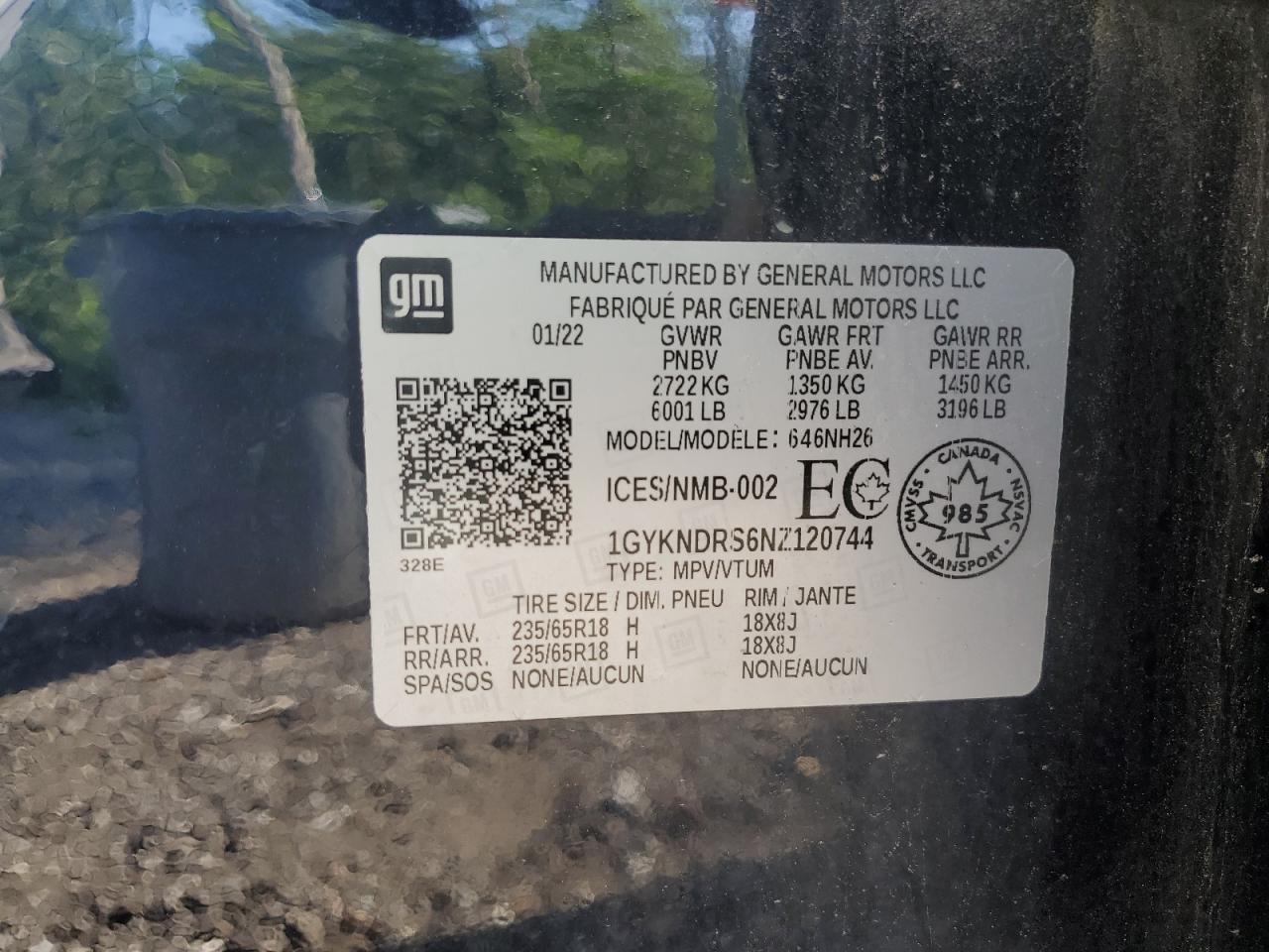 2022 Cadillac Xt5 Premium Luxury VIN: 1GYKNDRS6NZ120744 Lot: 64369105