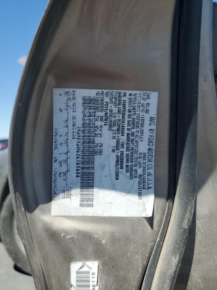 2002 Ford Taurus Se VIN: 1FAFP53U62A165684 Lot: 63800415