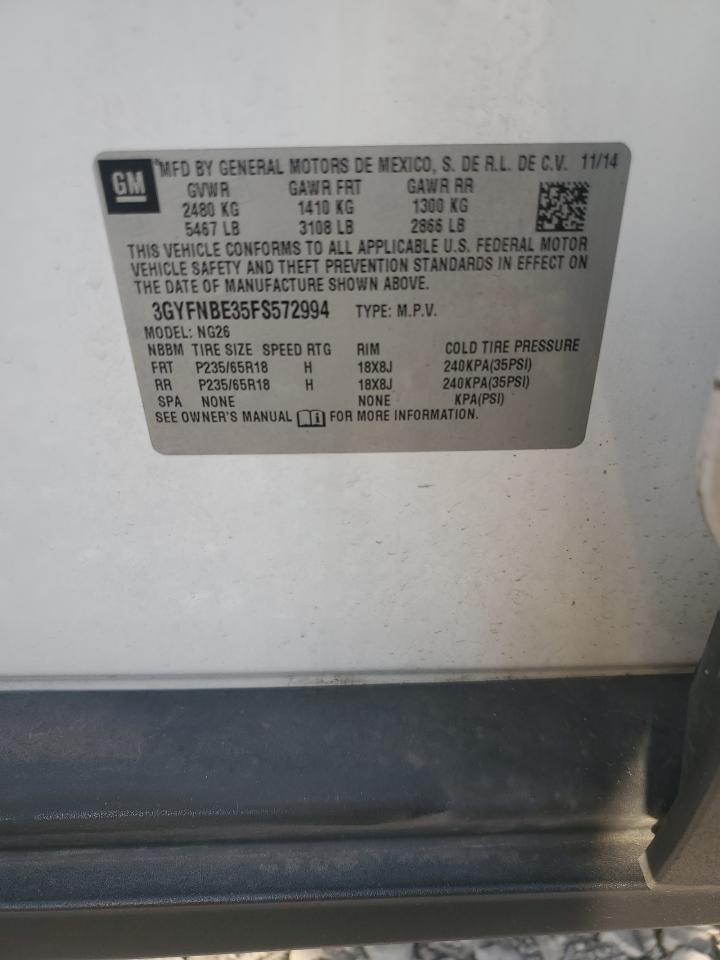 2015 Cadillac Srx Luxury Collection VIN: 3GYFNBE35FS572994 Lot: 66194155