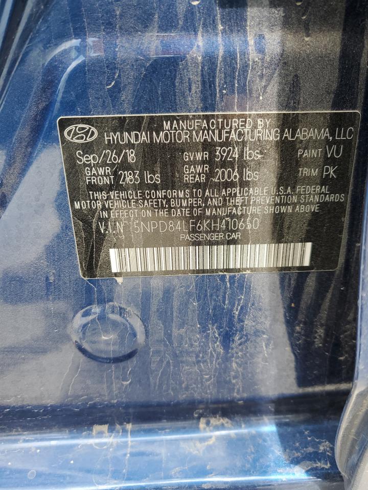 2019 Hyundai Elantra Sel VIN: 5NPD84LF6KH410650 Lot: 65330255