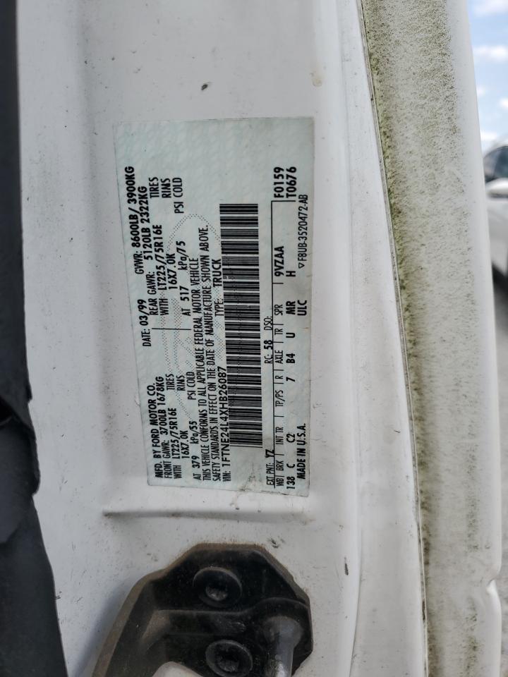 1999 Ford Econoline E250 Van VIN: 1FTNE24L4XHB26087 Lot: 63695105