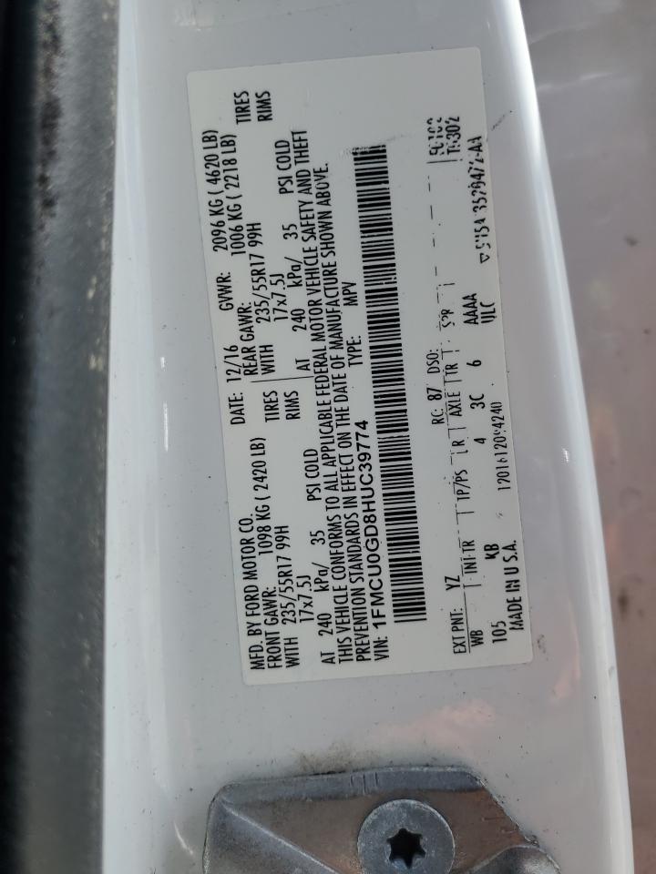 2014 Ford Escape Se VIN: 1FMCU0GXXEUC42343 Lot: 64760725