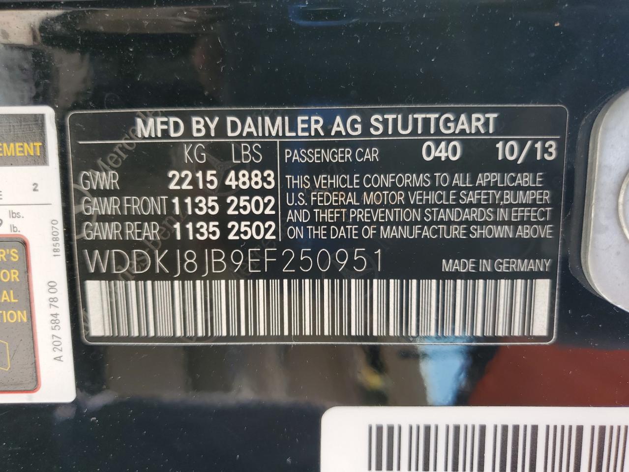 2014 Mercedes-Benz E 350 4Matic VIN: WDDKJ8JB9EF250951 Lot: 62963565