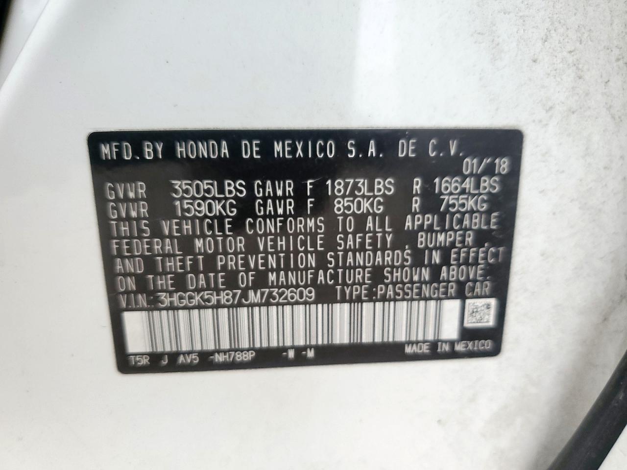 2018 Honda Fit Ex VIN: 3HGGK5H87JM732609 Lot: 65539425