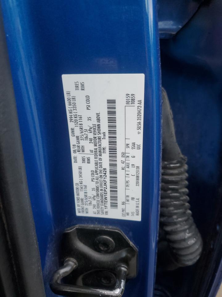 2018 Ford F150 Supercrew VIN: 1FTEW1EP2JKF12428 Lot: 64952635