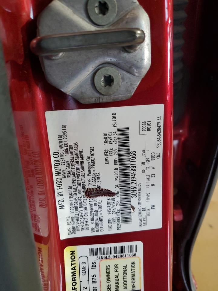 2014 Lincoln Mkz VIN: 3LN6L2J94ER811068 Lot: 63750625