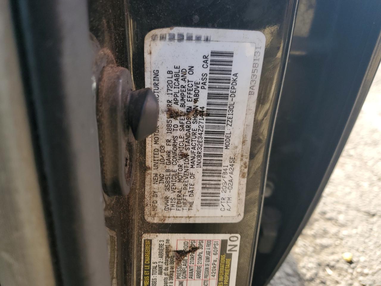 2004 Toyota Corolla Ce VIN: 1NXBR32E34Z271444 Lot: 64430055