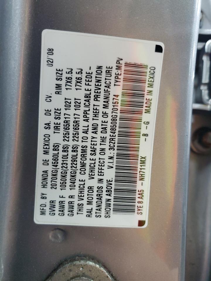2008 Honda Cr-V Ex VIN: 3CZRE48508G701574 Lot: 64814515