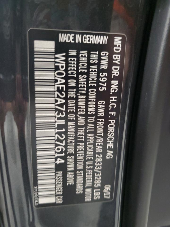 2018 Porsche Panamera 4 E-Hybrid VIN: WP0AE2A73JL127614 Lot: 61855925