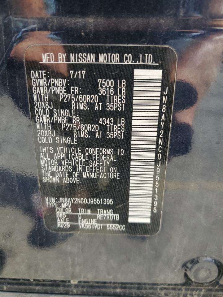 2018 Nissan Armada Sv VIN: JN8AY2NC0J9551395 Lot: 65732415