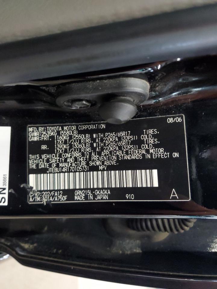 2007 Toyota 4Runner Sr5 VIN: JTEBU14R170105731 Lot: 65351845