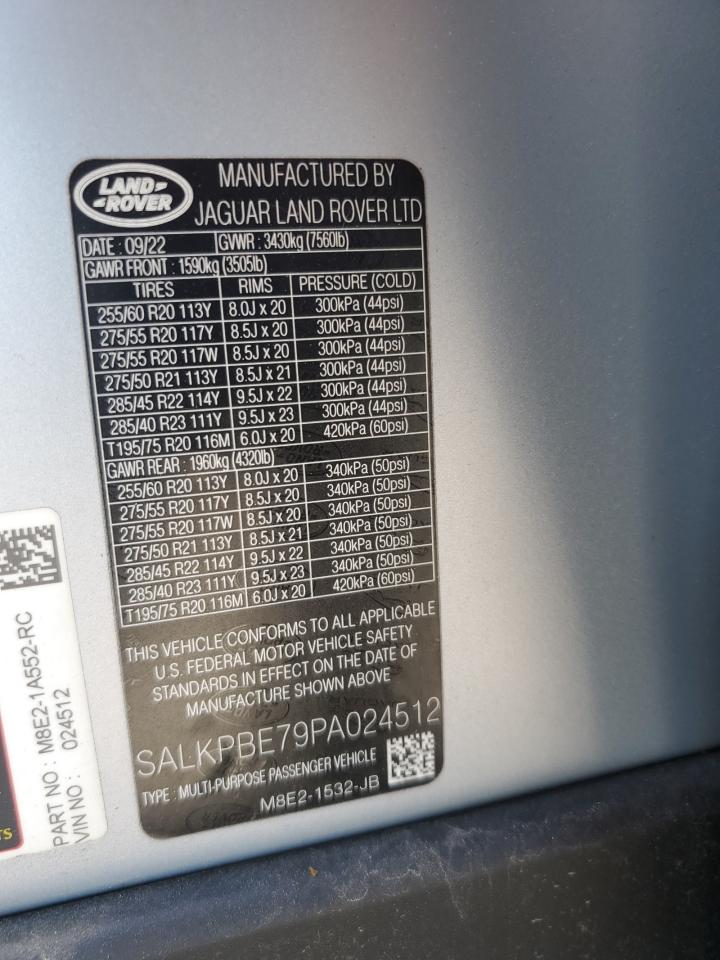 SALKPBE79PA024512 2023 Land Rover Range Rover Se