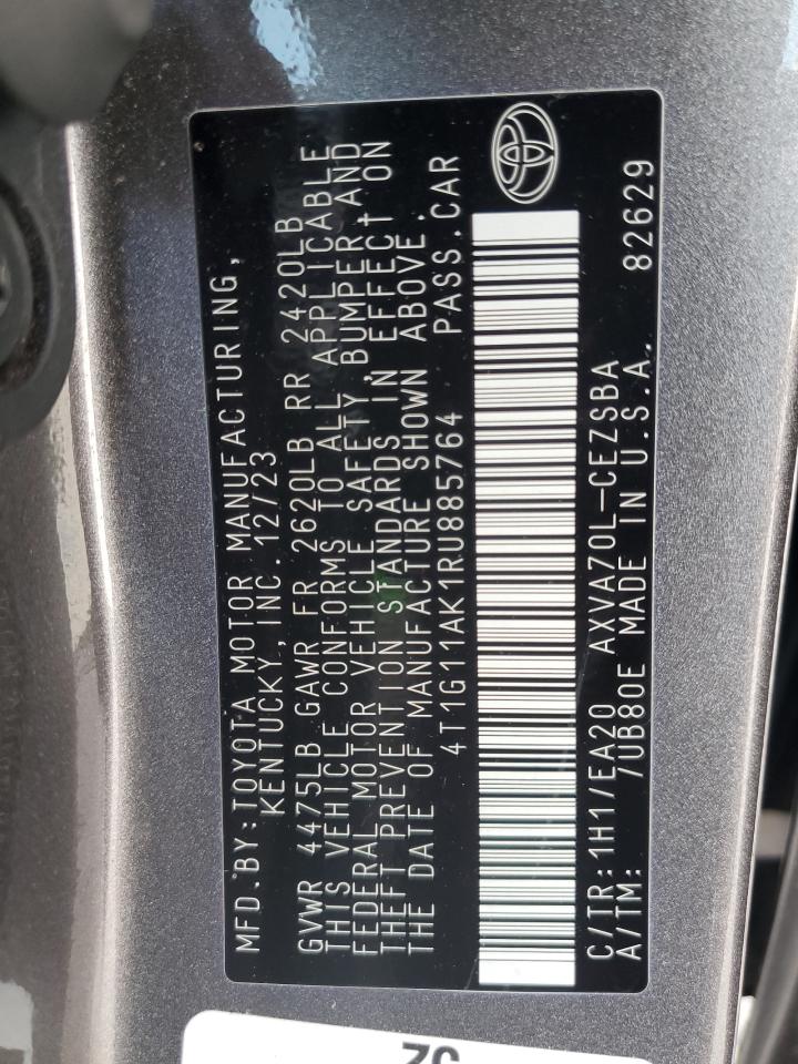 2024 Toyota Camry Se Night Shade VIN: 4T1G11AK1RU885764 Lot: 80198435