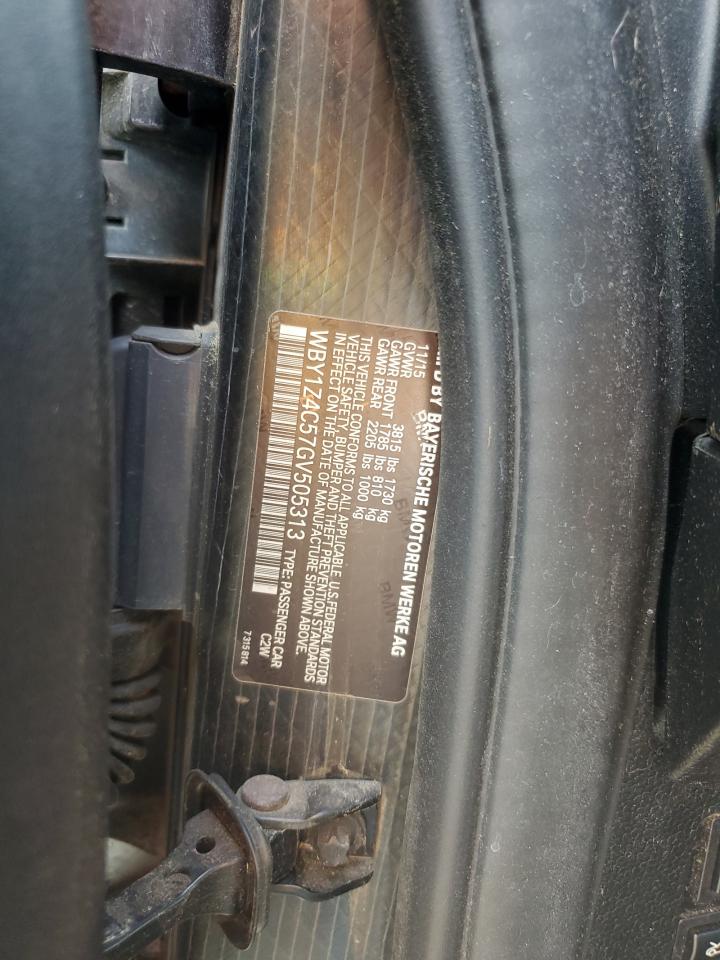 2016 BMW I3 Rex VIN: WBY1Z4C57GV505313 Lot: 65769935