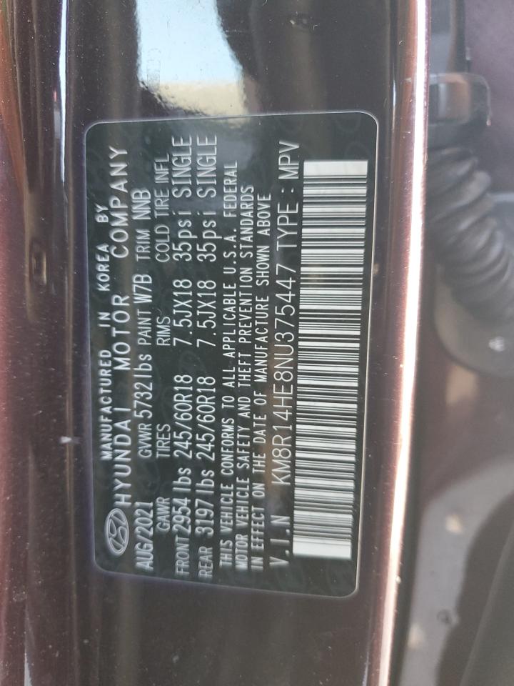 2022 Hyundai Palisade Se VIN: KM8R14HE8NU375447 Lot: 65284325