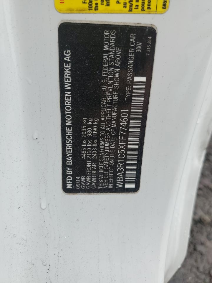 2015 BMW 435 I VIN: WBA3R1C5XFF774601 Lot: 64769515