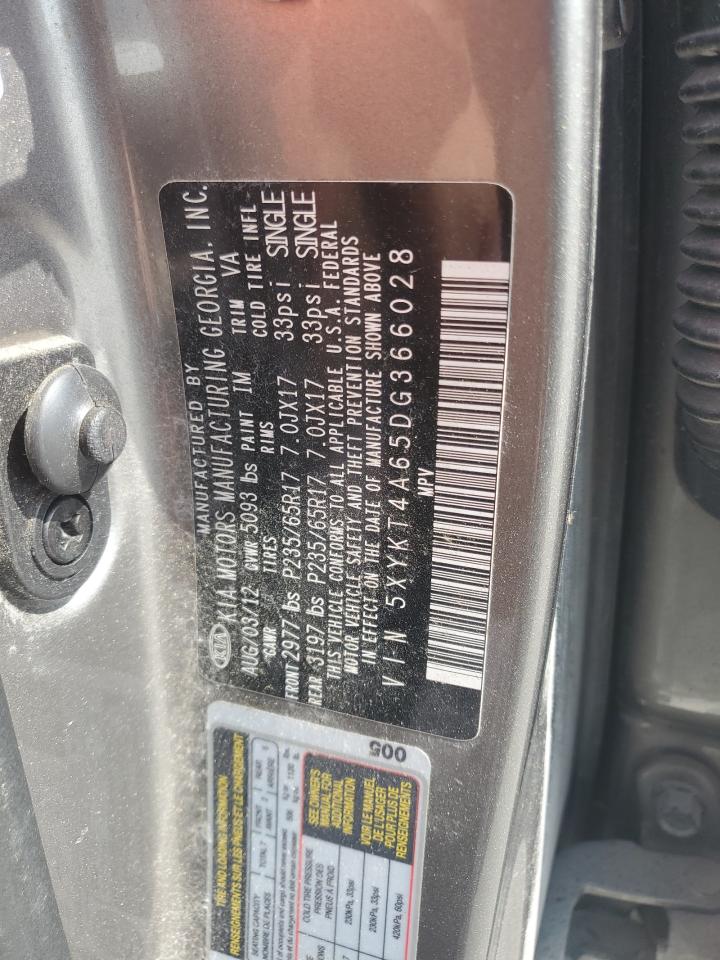 2013 Kia Sorento Lx VIN: 5XYKT4A65DG366028 Lot: 64744005