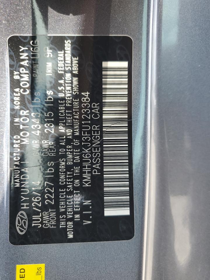 2015 Hyundai Genesis Coupe 3.8L VIN: KMHHU6KJ3FU123384 Lot: 63945565