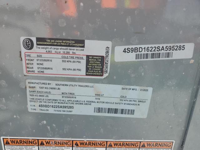 2025 SOUTHERN UTILITY DUMP TRAILER