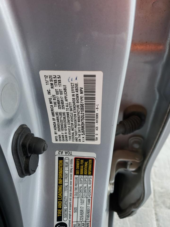 2013 Honda Cr-V Exl VIN: 5J6RM3H75DL010696 Lot: 64474425
