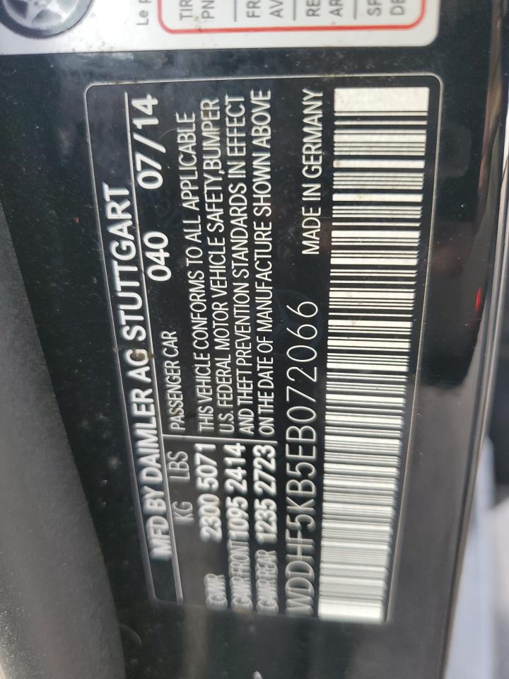 2014 Mercedes-Benz E 350 VIN: WDDHF5KB5EB072066 Lot: 64518095